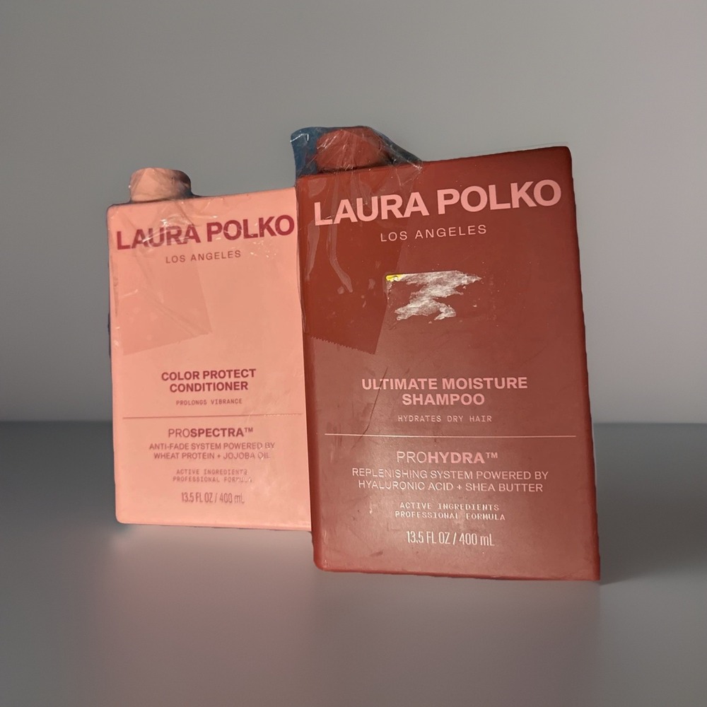 2 Pk: Laura Polko Color Protect Conditioner & Moisture Shampoo 13.5 Oz Each/400m